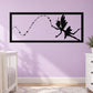 Fairy and pixie dust wall decal with wand, stars, and dotted light trail