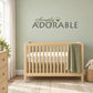 Simply Adorable wall decal with green script and large gray 'ADORABLE' lettering