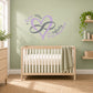 Wall decal with purple heart infinity symbol and 'Love you to infinity and beyond' text
