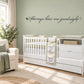 Starry wall decal with cursive text: "Always kiss me goodnight".