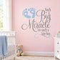 Nursery wall decal with blue footprints and 'Such a Big Miracle' quote for a boy