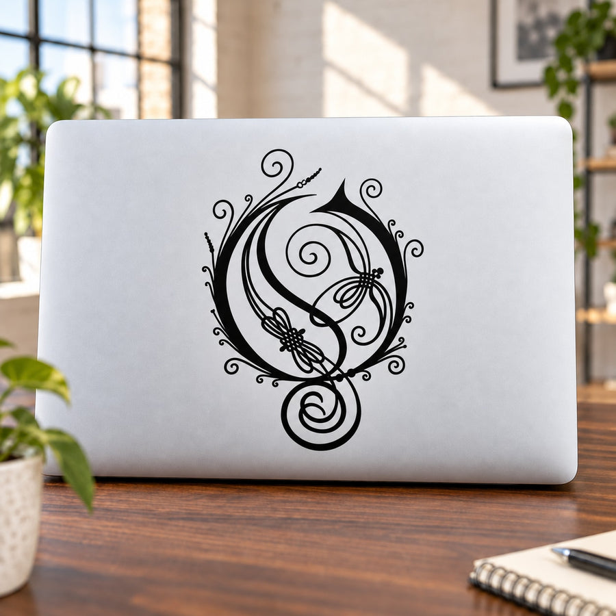 Opeth O Decal — illustrative vinyl decal application mockup. Surrounding objects are not included.