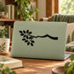 Leafy branch decal featuring black vine with leaves and curved branch on light board