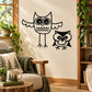 Black owl friends wall decal with two cartoon owls
