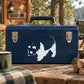 White panda silhouette decal on dark blue background, vinyl sticker