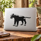 Panther observing decal with black panther silhouette on light laptop lid