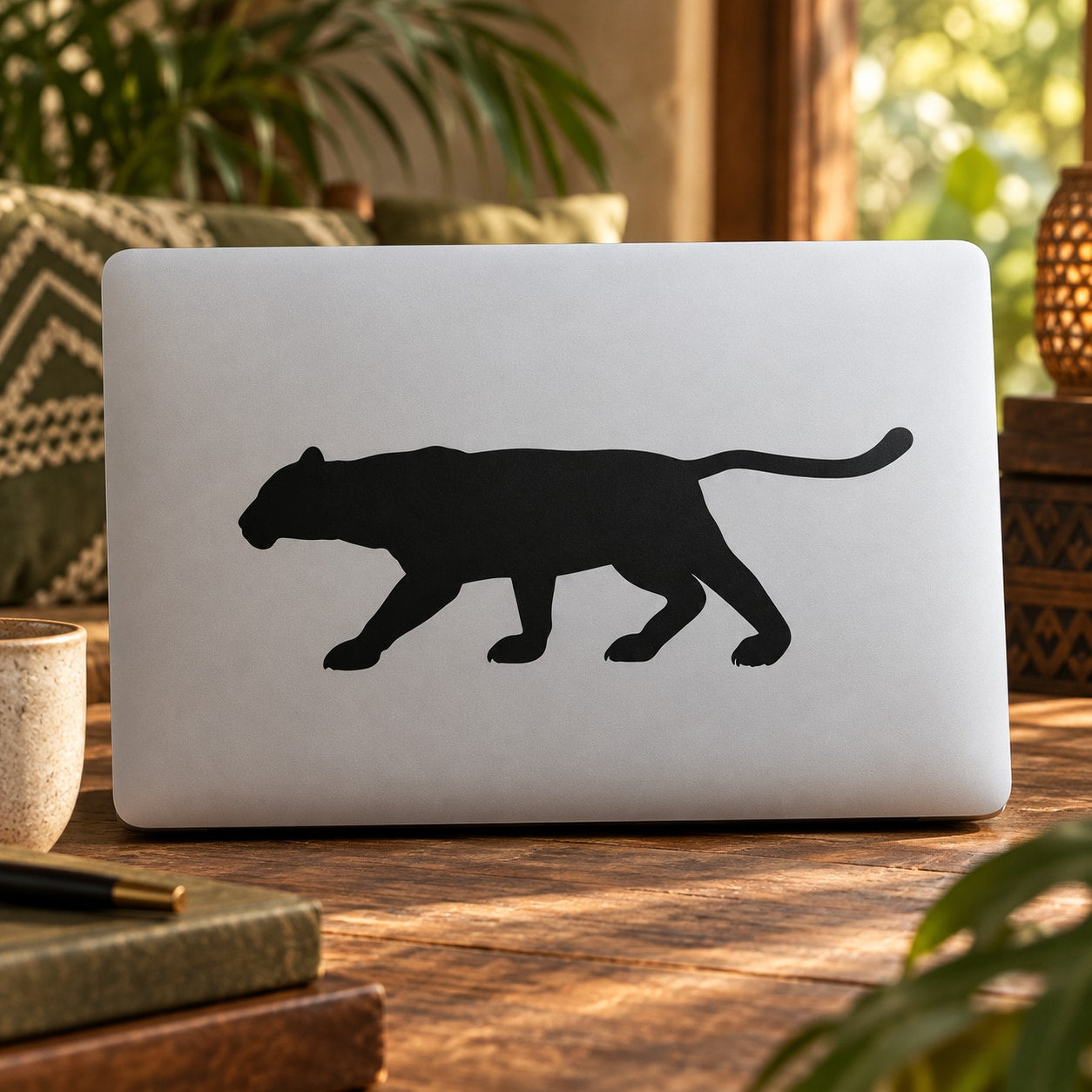 Black walking panther decal silhouette
