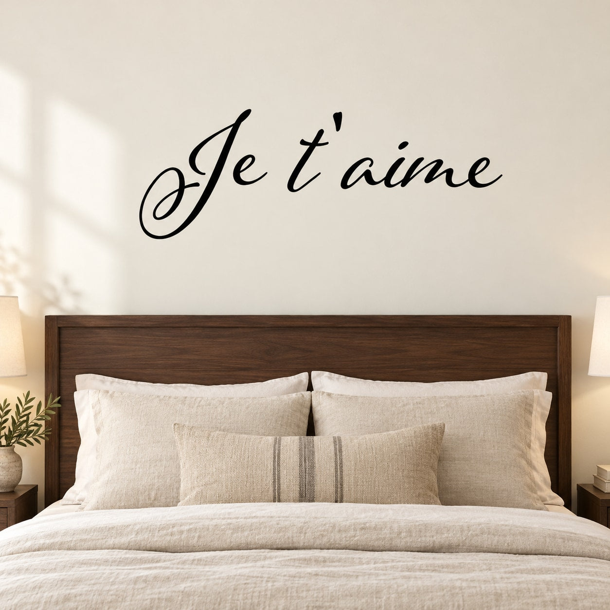 I love you cursive wall decal in black lettering
