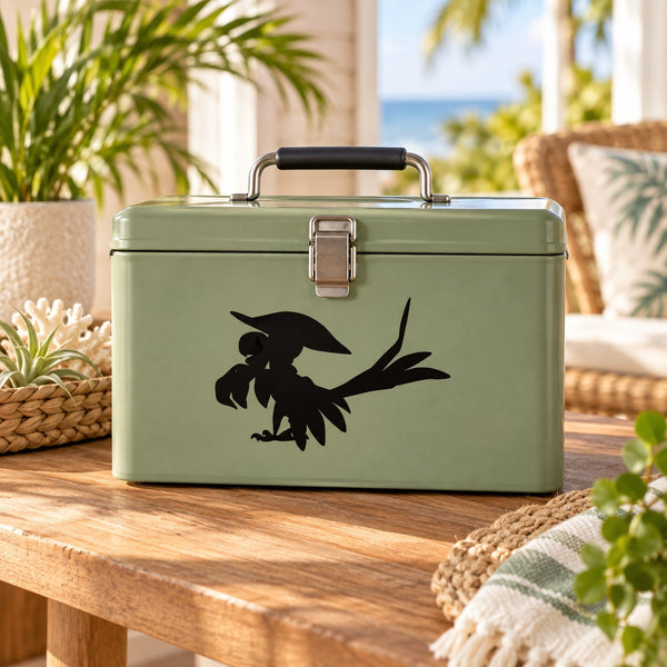 Black parrot wearing pirate hat silhouette decal