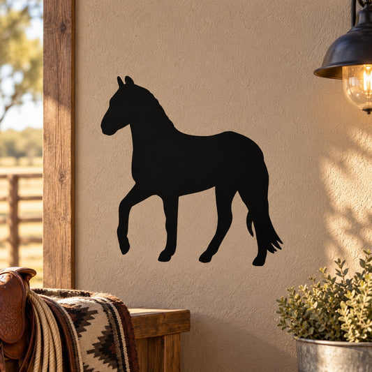 Paso Fino gait horse wall decal, black vinyl horse silhouette