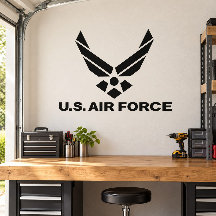 US Air Force Eagle Decal — illustrative vinyl decal application mockup. Surrounding objects are not included.