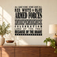 Typography wall decal with bold black text: Armed Forces Independence Celebration