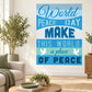 Peace Day wall decal in blue text: 'World Peace Day Make This World a place of Peace'.