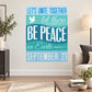 Peace Day typography wall decal with dove, “Be Peace on Earth,” and “September 21”