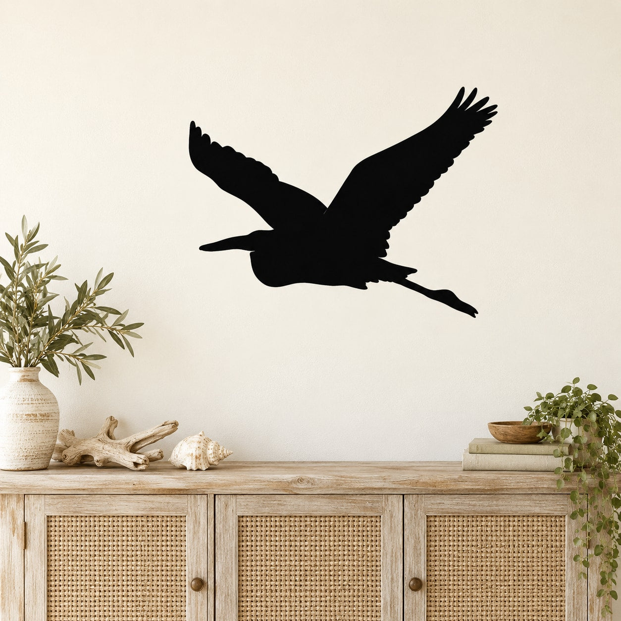 Black pelican wall vinyl decal silhouette