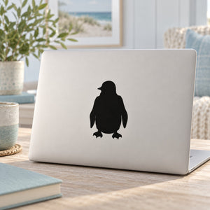 Standing penguin silhouette decal, black