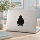 Standing penguin silhouette decal, black