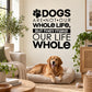 Black wall decal with paw icon and quote text: “DOGS ARE NOT OUR WHOLE LIFE…”