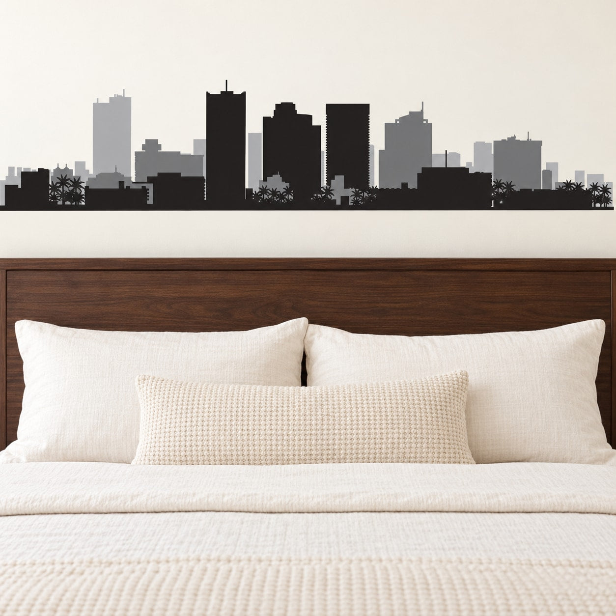 Phoenix Arizona Skyline Decal — illustrative vinyl decal application mockup. Surrounding objects are not included.