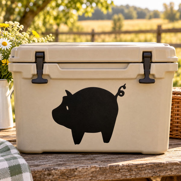 Black pig silhouette decal