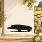 Noble warthog wall decal, black silhouette of a warthog in profile