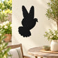 Black pigeon silhouette wall decal, hovering bird shape