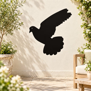 Black flying pigeon silhouette wall decal