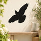 Soaring pigeon wall decal, black silhouette