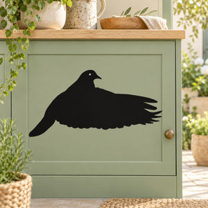 Black pigeon flying bird wall decal silhouette