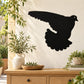 Black flying pigeon silhouette wall decal