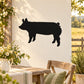 Black pig silhouette decal in a trotting stance