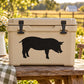 Standing swine decal with black pig silhouette on a light-colored surface