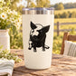 White tumbler with black sitting pig vinyl decal