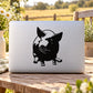 Black facing pig decal sticker with cartoon pig illustration on light background