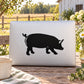 Black pig silhouette decal on white backing