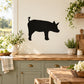 Black pig silhouette wall decal, side-standing design