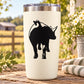 Elephant silhouette decal on white tumbler