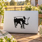 Strolling pig vinyl decal, black silhouette with white highlights