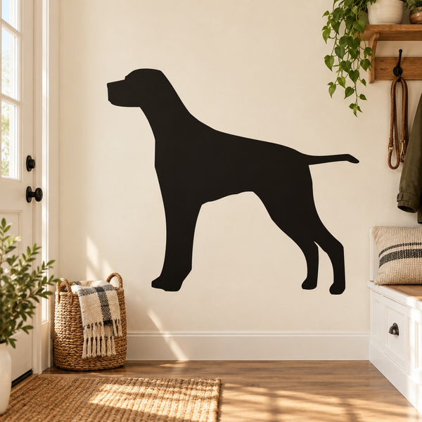 Black pointer dog wall decal silhouette, simple bold shape