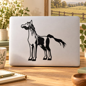 Majestic pony silhouette decal, black design on a light backing