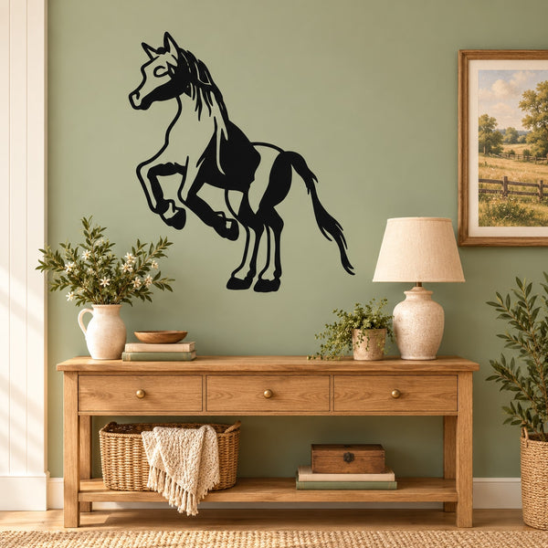 Black jumping pony wall decal