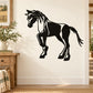 Trotting pony decal, black horse silhouette