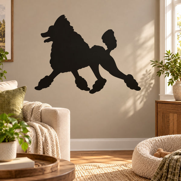 Black running poodle wall decal silhouette