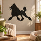 Black running poodle wall decal silhouette