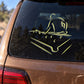 Billiard aiming putter ball decal with yellow cue and ball graphic on dark surface