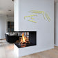 Billiard ball formation wall decal with yellow outlined swoosh shapes