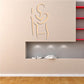 Billiard standing player wall decal in thin outlined line art