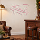 Billiard corner angle wall decal with pink pool table outline