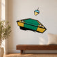 Billiard table and overhead lamp wall decal