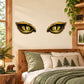 Pair of hawk eye wall stickers with yellow-green eyes and black outlines